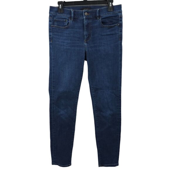 Ann Taylor The Skinny Stretch Dark Wash Jeans Womens Size 6 Mid Rise Denim - Picture 1 of 11